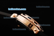 Chopard Happy Sport Quartz Movement Rose Gold Case with Black Dial and Diamond Bezel