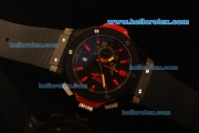 Hublot Big Bang Ayrton Senna Chronograph Miyota Quartz PVD Case with Black Dial and Black Rubber Strap-7750 Coating