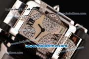 Patek Philippe Twenty-4 Swiss Quartz Steel Case with Black Leather Strap and Diamond/MOP Dial