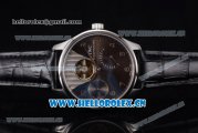 IWC Portuguese Tourbillon Asia ST25 Automatic Steel Case with Black Dial Arabic Numeral Markers and Black Leather Strap