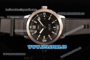 IWC Aquatimer Miyota Quartz Steel Case with Black Dial Black Rubber Strap and White Markers