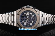 Audemars Piguet Royal Oak Offshore Chronograph Quartz Movement with Blue Dial and White Marking-SS Strap