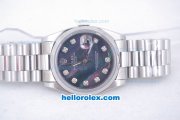 Rolex Datejust Oyster Perpetual Automatic with White Bezel,Full Colorful Dial and Diamond Marking-Small Calendar