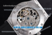 Hublot Classic Fusion Skeleton Asia Automatic Steel Case with Skeleton Dial and Black Leather Strap