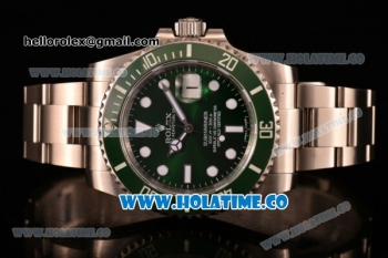Rolex Submariner Clone Rolex 3135 Automatic Steel Case/Bracelet with Green Dial and White Markers (CF)
