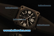 Bell & Ross BR 01-94 Automatic Movement PVD Case with White Markers and Black Rubber Strap