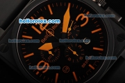 Bell&Ross BR 01-94 Swiss Quartz Movement PVD Case with Black Dial and Orange Markers
