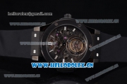 Hublot Classic Fusion Tourbillon Swiss Tourbillon Manual Winding PVD Case with Skeleton Dial Black Rubber Strap and Stick Markers (GF)