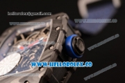 Richard Mille RM 055 Miyota 9015 Automatic Carbon Fiber Case with Skeleton Dial and Blue Nylon/Leather Strap