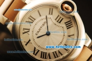 Cartier Ballon Bleu De Swiss ETA Quartz Steel Case with White Dial and Two Tone Strap