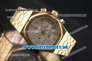 Audemars Piguet Royal Oak Miyota Quartz Yellow Gold Case/Bracelet with Grey Dial and Stick Markers