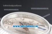 Rolex Datejust Swiss ETA 2671 Automatic Steel Case with Silver Dial Diamonds Markers and Steel Bracelet (BP)