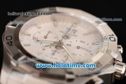 Tag Heuer Aquaracer Swiss Chrono Quartz Steel Case with Silver Stick Markers and White Dial