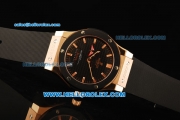 Hublot Classic Fusion Swiss ETA 2824 Automatic Movement Gold Case with Black Bezel and Black Rubber Strap