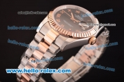 Rolex Datejust 2813 Automatic Movement Rose Gold Bezel with Rose Gold Roman Marking and Black Dial