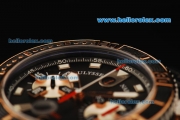 Ulysse Nardin Marine Chronograph Swiss Valjoux 7750 Automatic Movement PVD Case with Black Dial and Black Rubber Strap