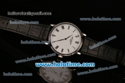 Patek Philippe Calatrava Miyota OS2035 Quartz Steel Case with Roman Numeral Markers and White Dial