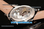 Jaeger-LECoultre Master Tourbillon Manual Winding Steel Case with White Dial and Black Leather Strap