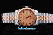 Rolex Datejust Oyster Perpetual Automatic with Rose Gold Bezel and Rose Gold Dial-Small Calendar