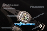 Richard Mille RM 011 Felipe Massa Flyback Chronograph Swiss Valjoux 7750 Automatic Carbon Fiber Case with Skeleton Dial and White Markers - 1:1 Original