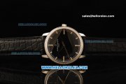 Vacheron Constantin Patrimony Swiss ETA 2836 Automatic Movement Steel Case with Diamond Markers/Bezel and Black Leather Strap Vacheron Constantin Patrimony Swiss ETA 2836 Automatic Movement Steel Case with Diamond Markers/Bezel and Black Leather Strap
