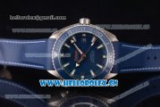 Omega Seamaster Planet Ocean Clone 8500 Automatic Titanium Case with Blue Dial Blue Rubber Strap and Stick/Arabic Numeral Markers (BP)