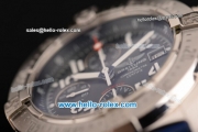 Breitling Avenger Skyland Chrono Swiss Valjoux 7750-SHG Automatic Steel Case with Blue Leather Strap and Blue Dial