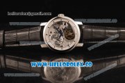 Vacheron Constantin Traditionelle Minute Repeater Tourbillon Swiss Tourbillon Manual Winding Steel Case with Steel Bezel Gray Dial and Black Leather Strap