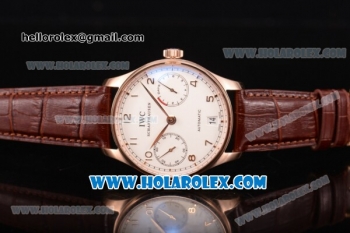 IWC Portugieser Power Reserve Clone IWC 52010 Automatic Rose Gold Case with Arabic Numeral Markers and White Dial (ZF)