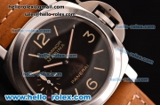 Panerai Luminor Marina Swiss ETA 6497 Manual Winding Stainless Steel Case with Black Dial and Brown Leather Strap