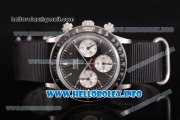 Rolex Daytona Vintage Edition Miyota Quartz Steel Case with Black Dial Stick Markers and Black Nylon Strap (GF)