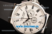 Ulysse Nardin Marine Chrono Asia Automatic Steel Case with Roman Numeral Markers and White Dial