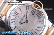 Cartier Ballon Bleu De Cartier Swiss ETA Quartz Steel Case with White MOP Dial and Two Tone Strap-Roman Markers