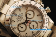 Rolex Daytona Swiss Valjoux 7750 Automatic Movement Full Steel with White Dial and White Stick Markers