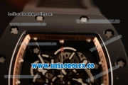 Richard Mille RM 055 Bubba Watson Miyota 9015 Automatic Ceramic Case with Ceramic Bezel Black Rubber Strap and Black Dial