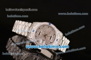 Rolex Day Date Automatic Movement Full Steel with Full Diamond and Blue Diamond Markers
