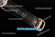 Cartier Rotonde De Asia Manual Winding Rose Gold Case with Black Dial and White Roman Numeral Markers