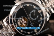 Vacheron Constantin Patrimony Tourbillon Full Steel with Black Dial and Diamonds Markers
