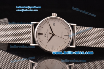 IWC Portofino Swiss ETA 2892 Automatic Steel Case with Silver Stick Markers and White Dial