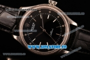 Rolex Cellini Asia Automatic Steel Case with Stick Markers Black Dial and Black Leather Strap