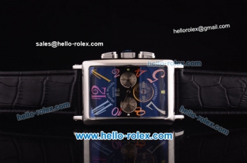 Franck Muller Long Island Tourbillon Automatic Movement Steel Case with Black Dial and Colorful Numeral Markers