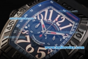 Franck Muller Conquistador F1 Singapore GP Chronograph Miyota Quartz Movement All Black with White Arabic Numerals