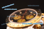 Rolex Daytona Swiss Valjoux 7750-SHG Automatic Two Tone Case/Strap with Black Dial and Diamond Markers