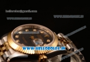 Rolex Datejust 37mm Swiss ETA 2836 Automatic Two Tone with Gold Dial and Roman Diamonds Markers