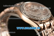 Rolex Datejust Pearlmaster 39MM Asia 2813 Automatic Rose Gold Case/Bracelet with Diamonds Dial and Roman Numeral Markers