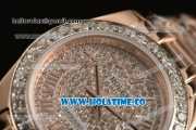 Rolex Datejust Pearlmaster 39MM Asia 2813 Automatic Rose Gold Case/Bracelet with Diamonds Dial and Roman Numeral Markers