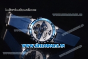 Ulysse Nardin Executive Dual Time & Big Date Asia ST25 Automatic Steel Case Silver Dial White Markers and Blue Rubber Strap