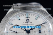 Omega Speedmaster'57 Chrono Clone Omega 9300 Automatic Steel Case with White Dial Blue Stick Markers and Stainless Steel Bracelet (EF)