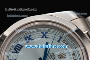 Rolex Day-Date II Swiss ETA 2836 Automatic Movement Full Steel with Blue Roman Markers and Blue Dial