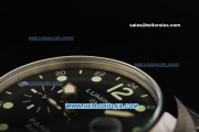 Panerai Luminor GMT Automatic Movement Full Steel with Black Dial and Green Dot Markers